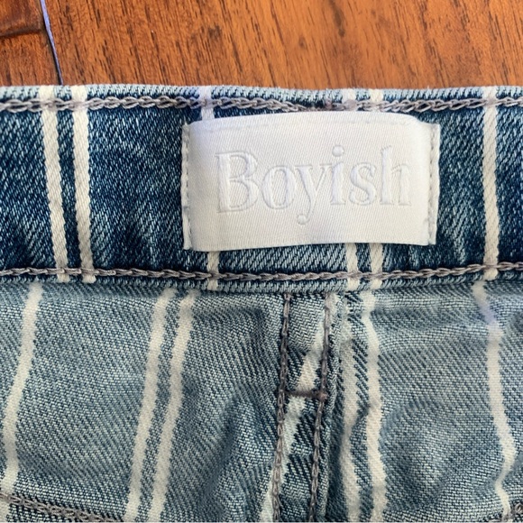 Boyish Brand Anthropologie Size 30 Brady Jeans They Made Me a Criminal Striped - Picture 3 of 9